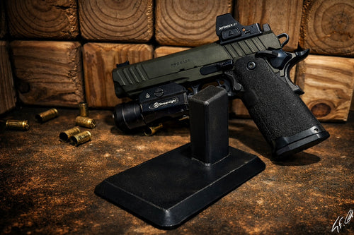 2011 / Double‑Stack 1911 Pistol Stand – Magnetic Base Display for Staccato, Prodigy & 2011‑Style Handguns