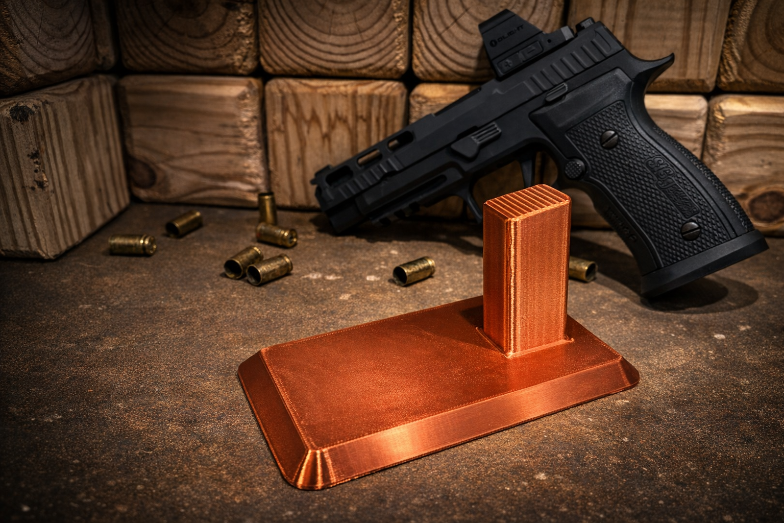 Sig Sauer P320 / P226 / P229 Display Stand – 33lb Magnetic Base for Safes & Metal Shelves