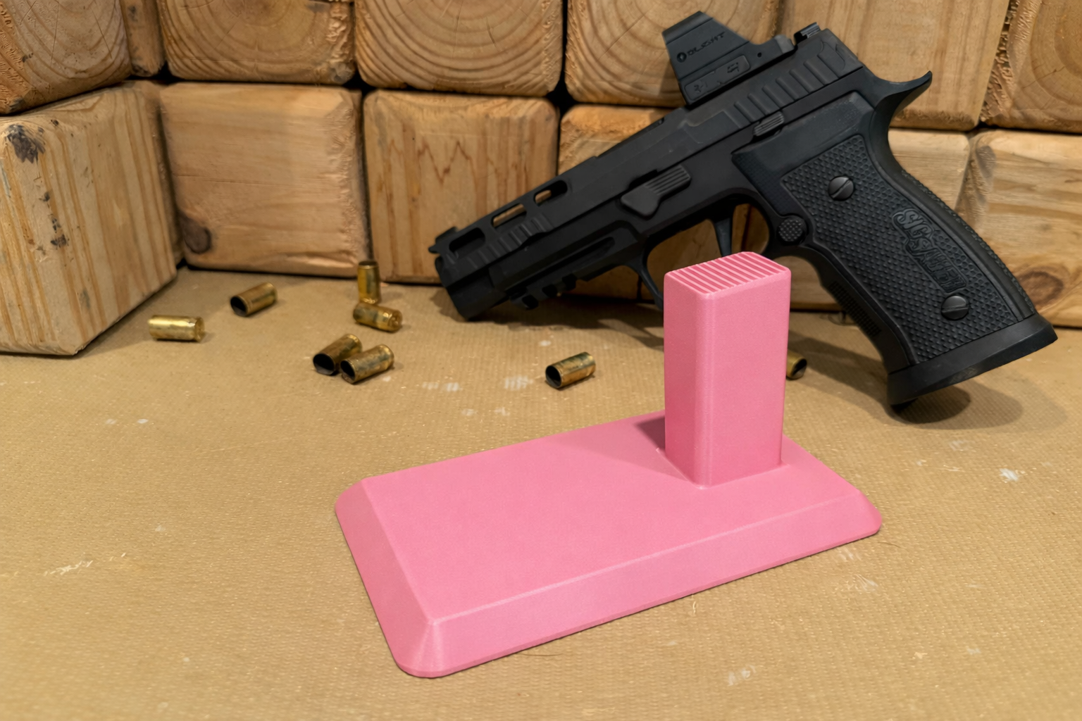 Sig Sauer P320 / P226 / P229 Display Stand – 33lb Magnetic Base for Safes & Metal Shelves