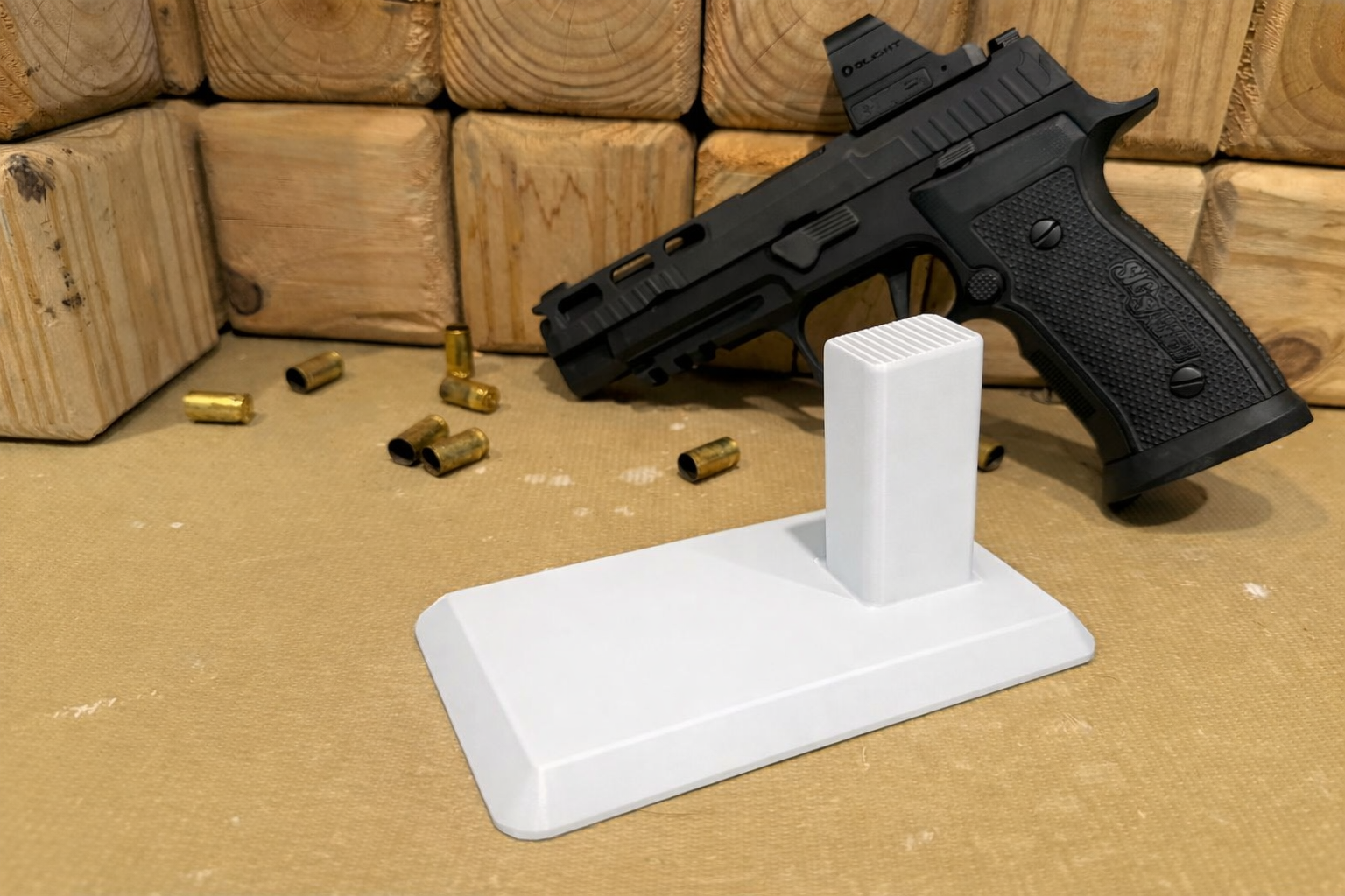 Sig Sauer P320 / P226 / P229 Display Stand – 33lb Magnetic Base for Safes & Metal Shelves